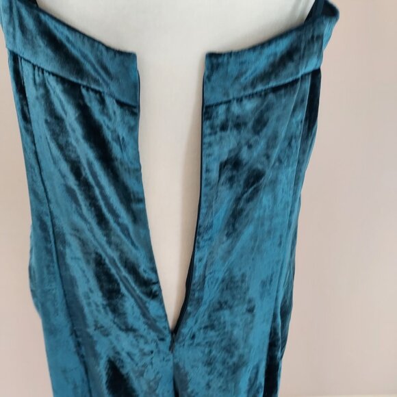 Anthropologie Andromeda Turquoise Velvet Wide Leg Jumpsuit Size 8 NWOT - Picture 2 of 16